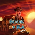 Hitnspin Casino Book of Ra Deluxe Slot mit Abenteurer vor Pyramiden